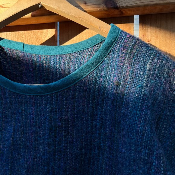 Handmade Handwoven "Stingray" Wrap Top - S/M/L - Blue/Turquoise + Leather - Picture 6 of 8